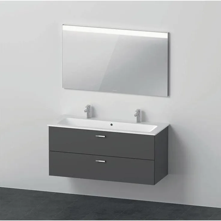 Duravit Badmöbelset XBASE 1230mm, wandhängend mit Spiegel und LED-Randlichtfeld, graphit matt