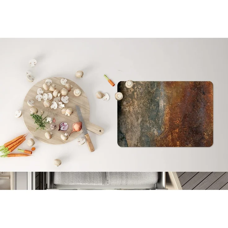 MuchoWow Platzset Stahl - Rost - Alt - Orange - Grau - Muster - Abstrakt, (6-St), Platzsets, Tischset, Abwaschbar, Tischsets, Platzdeckchen – Bild 6
