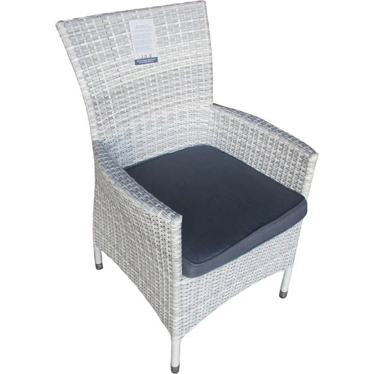 Mandalika Garden MONACO Polyrattan Diningsessel mit Alu-Gestell icewhite – Bild 2