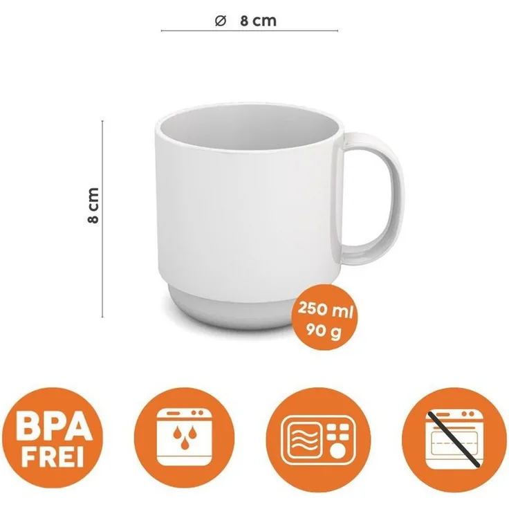 Ornamin Kinderbecher Kleiner/Großer Henkelbecher, Tasse, Kunststoff, Bisphenol-A-frei, Stapelbar
