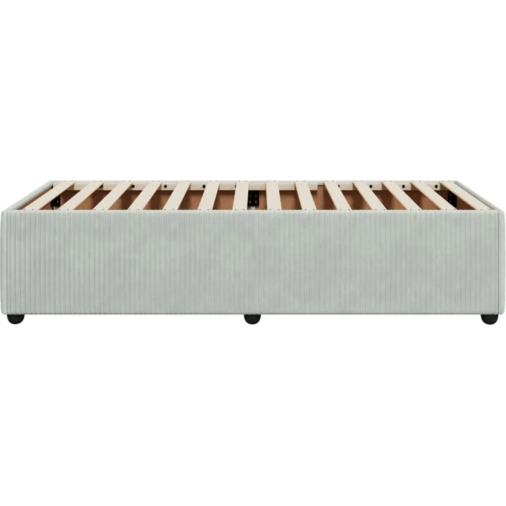 vidaXL Bettgestell ohne Matratze Hellgrau 90x190 cm Samt 3284976 – Bild 5