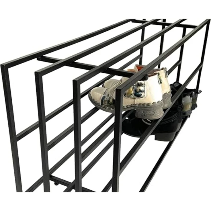 DanDiBo Schuhregal Metall Schwarz 3 Ebenen 96552 Schuhablage Schuhständer Modern Stabil Massiv Schuhschrank Ablage – Bild 5