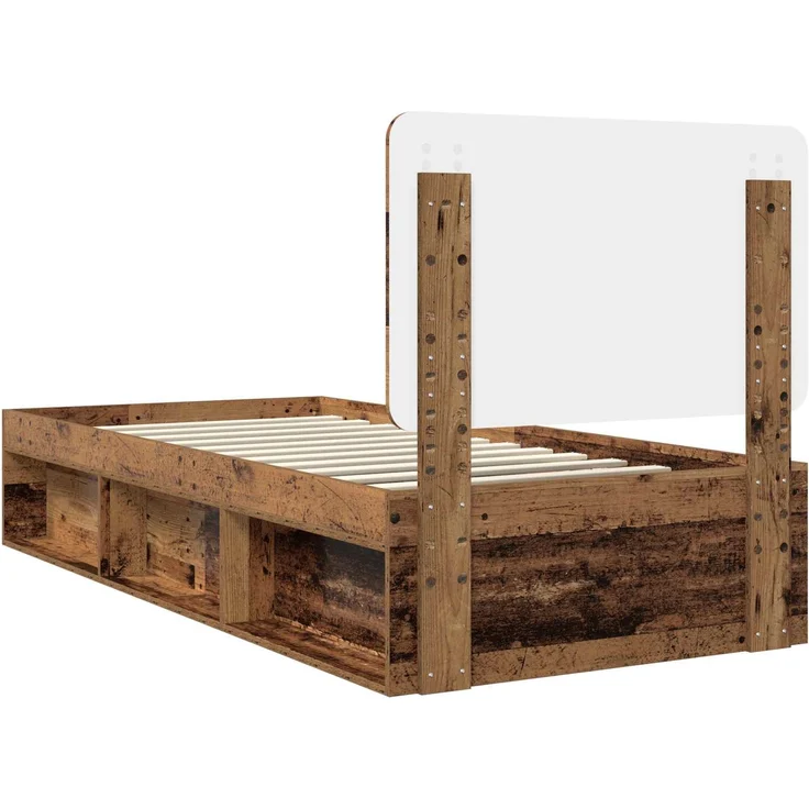 vidaXL Bettrahmen Altholz 90 x 190 cm Massives Kiefernholz 3412549 – Bild 8
