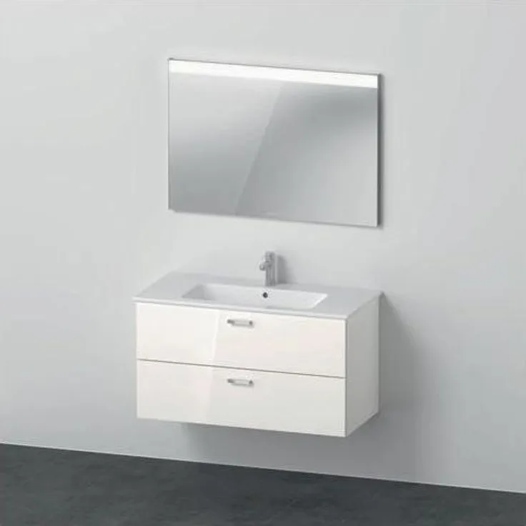 Duravit Badmöbelset XBASE 1030mm, mit Spiegel GOOD, hochglanz weiss, Wandmontage, LED-Randlichtfeld
