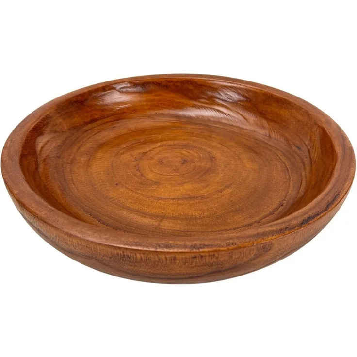 Online-Fuchs Dekoschale rund für den Tisch - Obstschale, Tablett aus Holz - 35 cm groß (aus Paulownia Holz, lebensmittelecht behandelt), natürliche Maserung mit einer warmen Holzfarbe