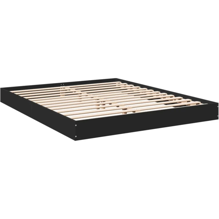 vidaXL Bettgestell Schwarz 150x200 cm Holzwerkstoff 842015 – Bild 8