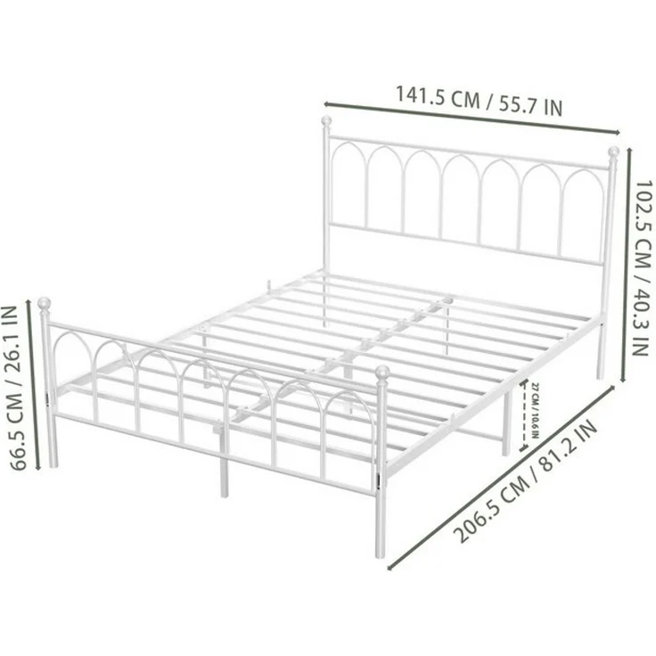 STILVORA Metallbett Metallbett 140x200 Bettgestell mit Lattenrost,Stauraum unter dem Bett – Bild 4
