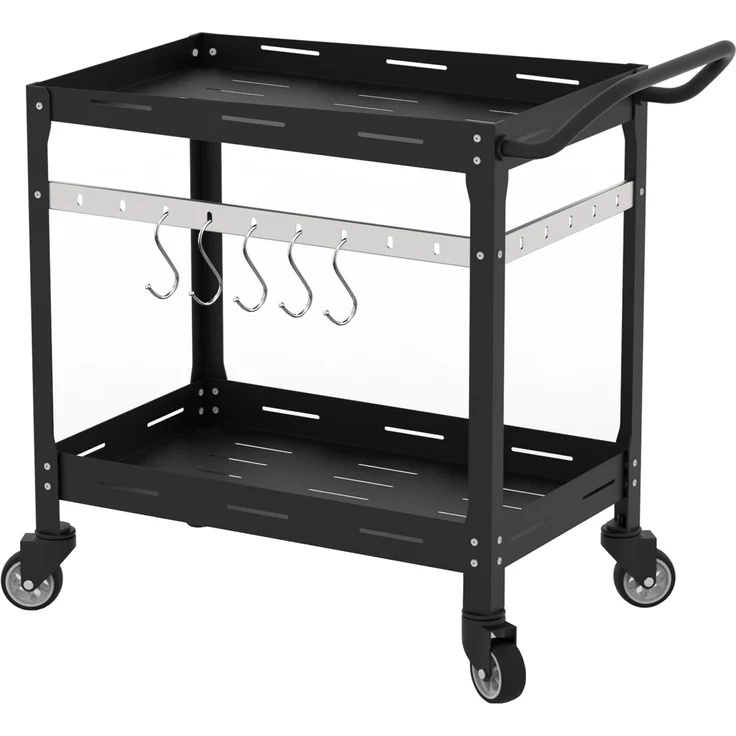 Outdoor Servierwagen Bard Stahl 72x77x38 cm Schwarz [casa. pro] – Bild 4