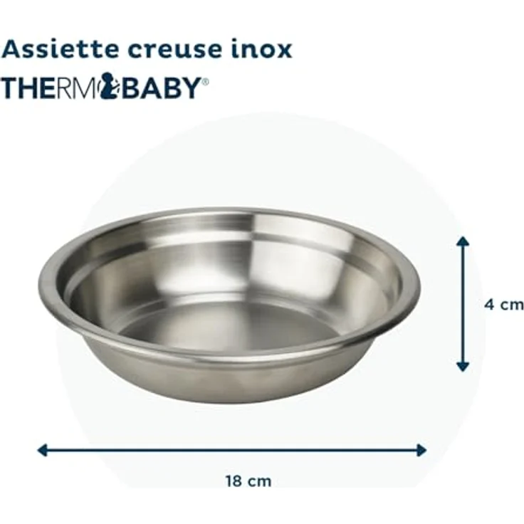 THERMOBABY - Suppenteller aus Edelstahl für Kinder – leicht, langlebig – leicht zu reinigen – praktisch für die täglichen Mahlzeiten – ideal für zu Hause und unterwegs – spülmaschinenfest – Bild 4