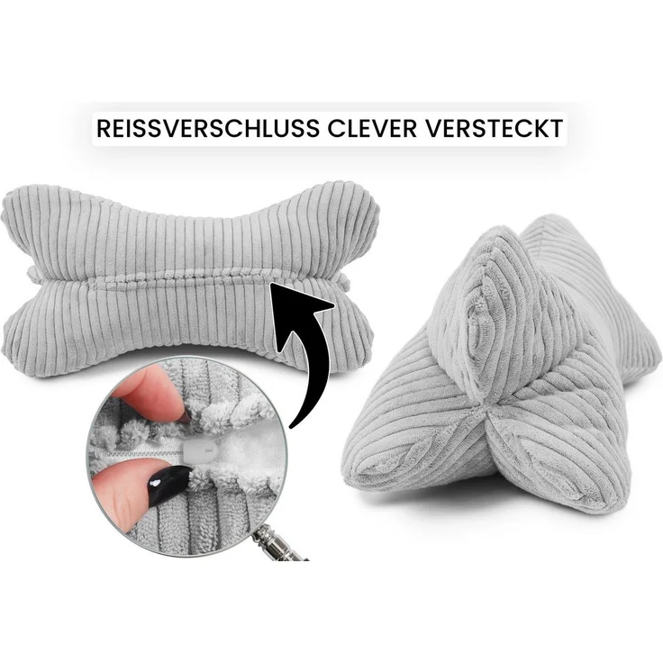 Amilian Nackenkissen - Leseknochen ca. 44x22 cm - Knochenkissen - Lesenknochenkissen, waschbar, Buch- und Tabletstütze - Lesekissen zum Relaxen, Knochenkissen zum Lesen - Knochenform Kissen - Nackenkissen – Bild 2