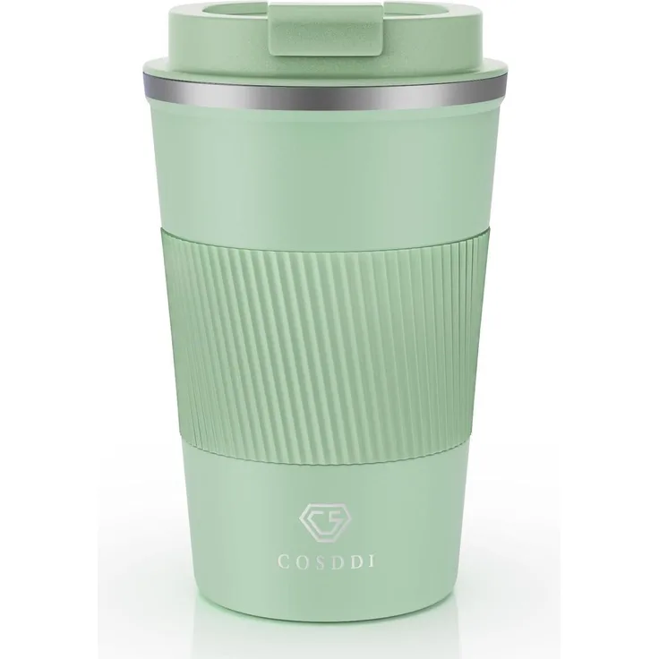 CS COSDDI Isolierter Edelstahl Thermobecher 380ml mit Deckel - Reisebecher
