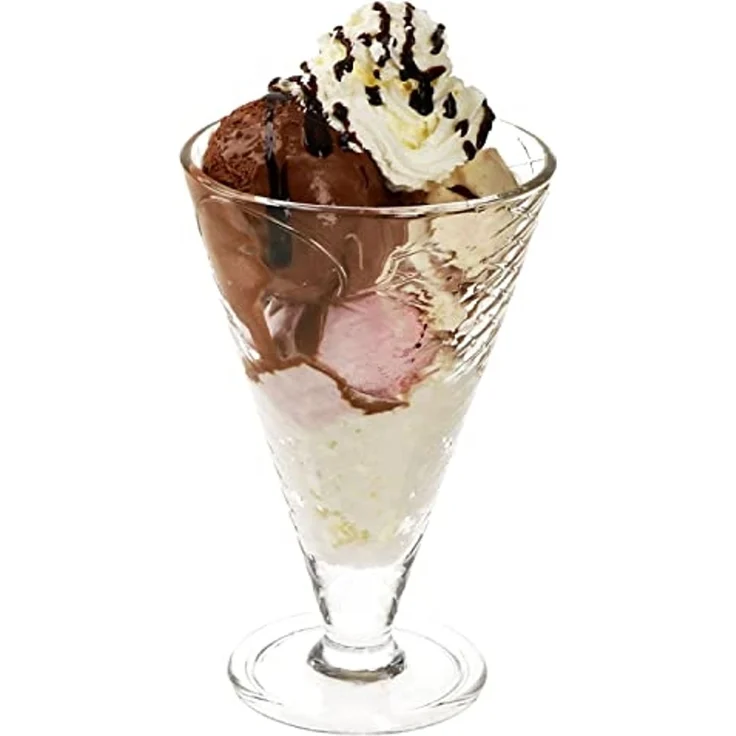 MamboCat Eisschale 6er Set COPA HELADO Eisbecher 340ml auf Fuß Glas - 31705, Glas – Bild 3