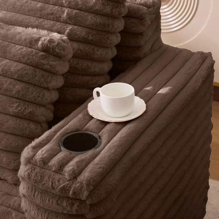 ZUBALIYA SchlafSofa mit breiten Armlehnen, ohne aufwendige Montage, für Wohnzimmer und Apartments, mit stabilem Untergestell – Bild 5