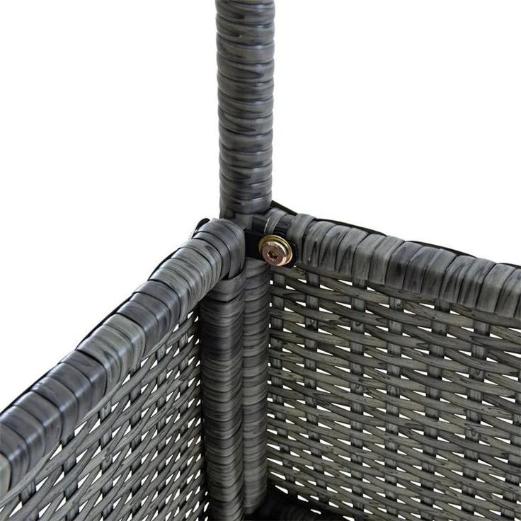 Polyrattan Beistelltisch Balkontisch 57 cm Rattan Tisch Gartentisch Anthrazit – Bild 7