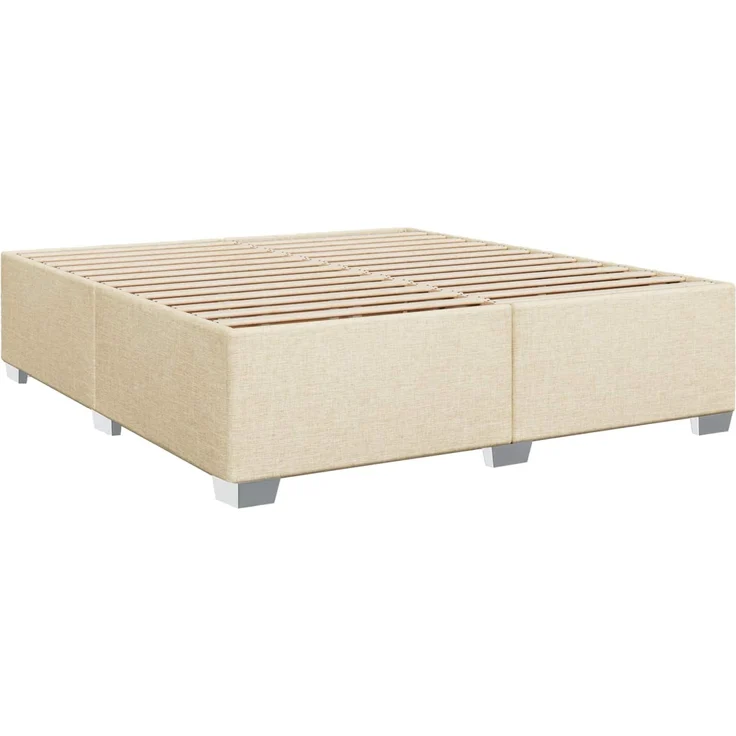 vidaXL Boxspringbett mit Matratze Creme 140 x 190 cm Stoff 3450472 – Bild 5