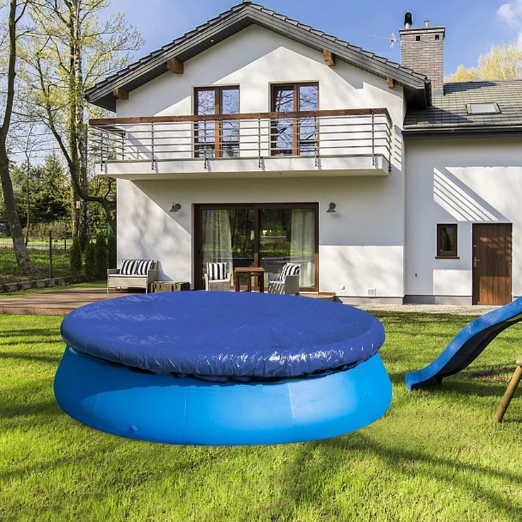 457CM Rund Pool Abdeckplane Schwimmbad Poolabdeckung Blau – Bild 7