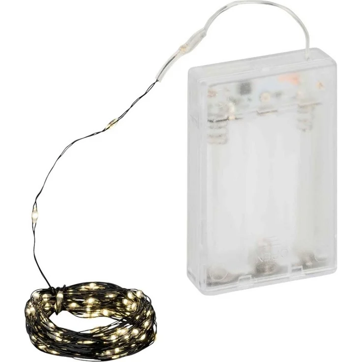 Coen Bakker Deco BV LED-Lichterkette LED Wire, Draht schwarz 4,95m 100 LED warmweiß Timer – Bild 2