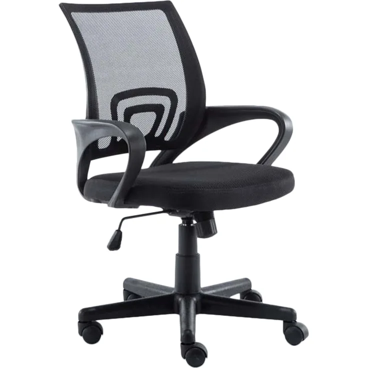 DELUKE® Bürostuhl PARIS - 88x56x54, Schwarz Kunstleder Kunststoff Gestell ergonomische Bürostühle Homeoffice Stuhl mit Rollen