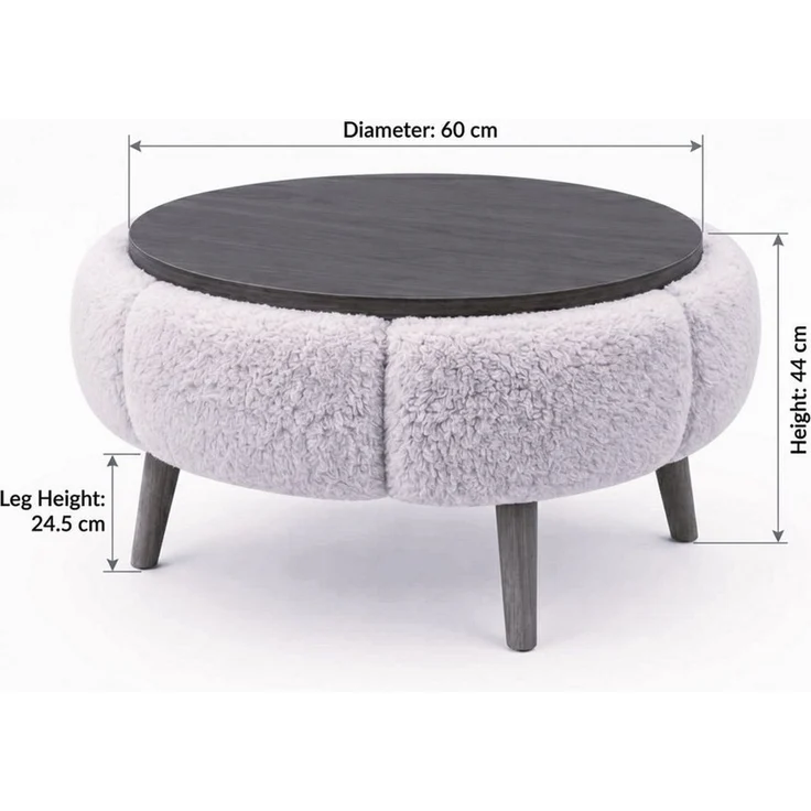 Skye Decor Couchtisch Papatya Couchtisch 60 (1-St), Runde Tischplatte – Bild 4