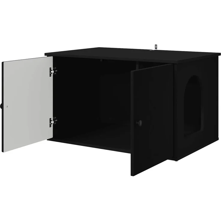 vidaXL Katzenhaus Schwarz 85 x 55 x 50,5 cm Holzwerkstoff 8000726 – Bild 5