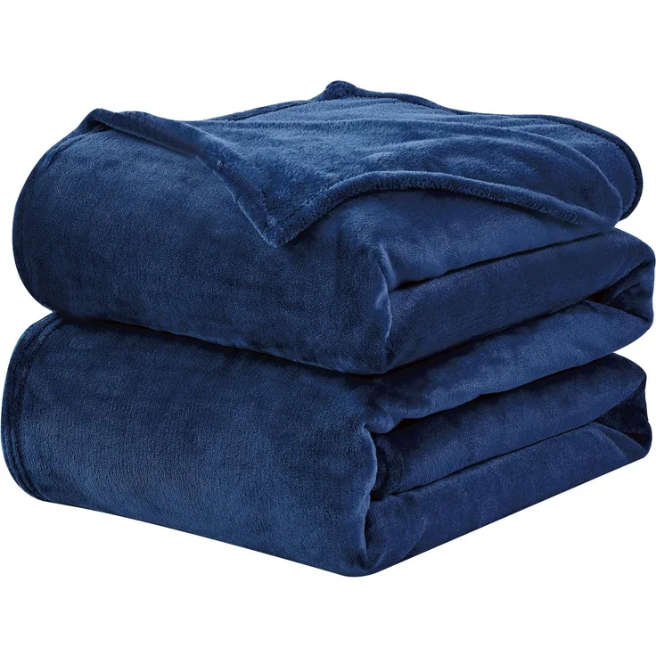 WAVVE Kuscheldecke Flauschig Decke Fleecedecke - Sofadecke Blau 220x240 cm Wohndecke Sommer Couchdecke Weich, XXL Groß Decke Sofa Leicht