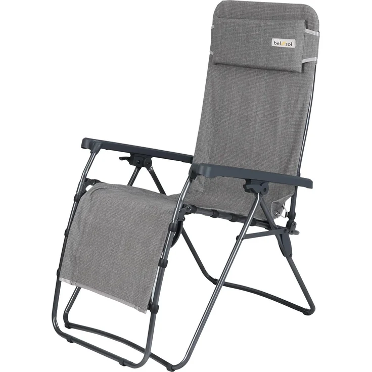belsol EMILIA Relaxsessel verstell- & klappbarer Campingsessel hellgrau – Bild 4