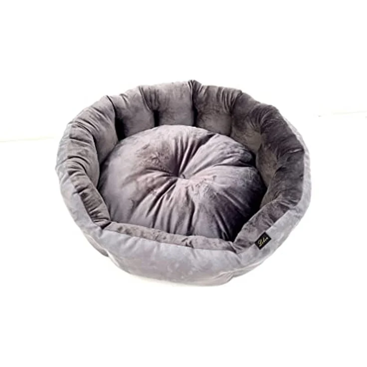 Lebon Hundebett Valentin 75 x 65 x 25 cm rund grau – Bild 2