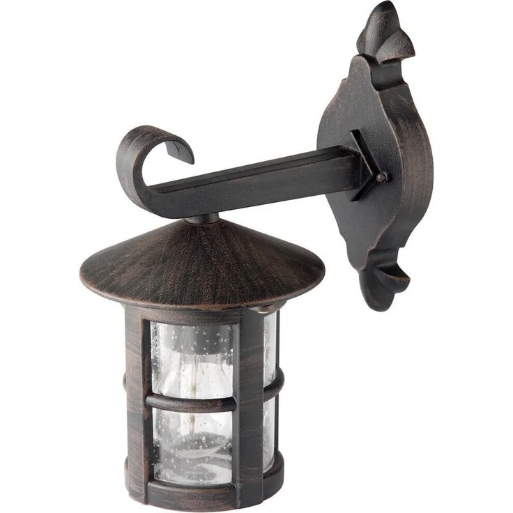 Brilliant Leuchten No. 45582-60 Außenwandleuchte Jordy 1-flammig schwarz-rost-braun, gewischt