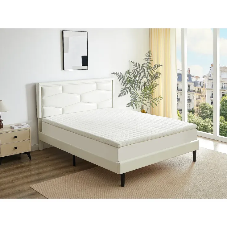 Vente-unique - RAMA Topper Stoff Weiß - B 160 cm x H 5 cm x L 200 cm