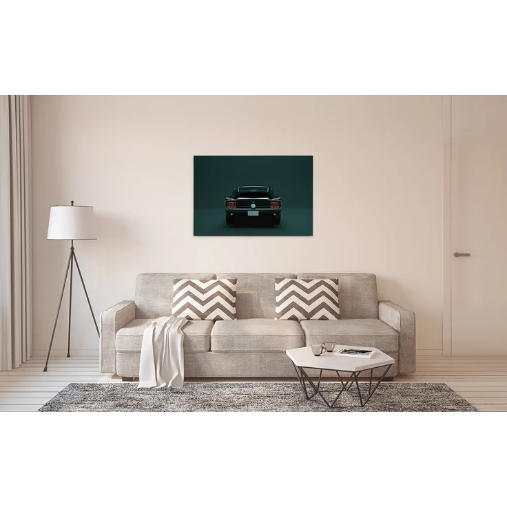 Leinwandbild Auto Ford Mustang Grün Schwarz 90x60 DD120413 Wandbild Leinwand – Bild 6