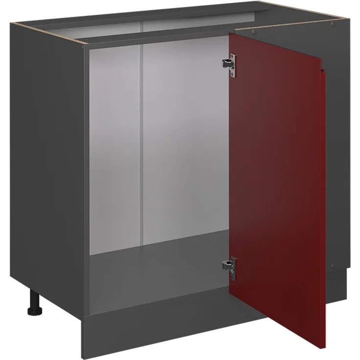 Eckunterschrank R-Line Rot 86 cm J-Shape, ohne Arbeitsplatte Vicco – Bild 4