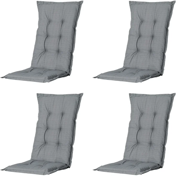 SET Tampa 4 x Klappsessel weiß, 4 x Auflage grau – Bild 3