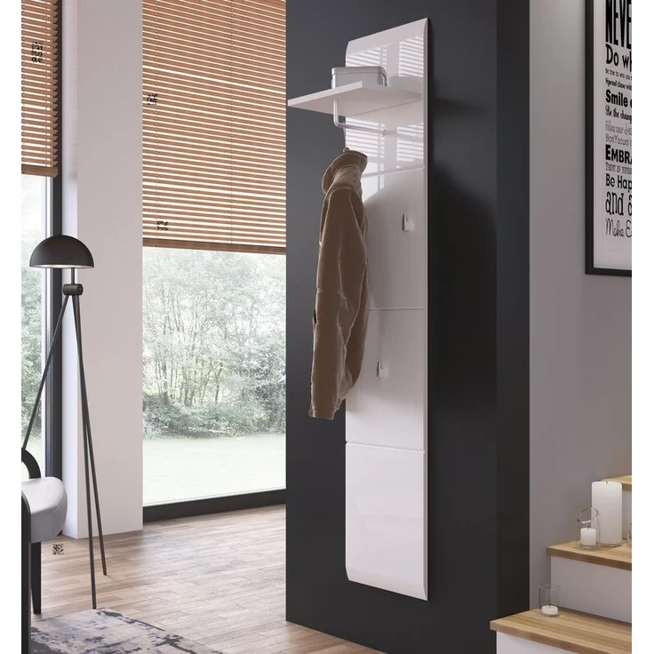 Garderobenpaneel Mestre / Merano, Holzwerkstoff, Weiß, 30 x 152 x 23 cm – Bild 1