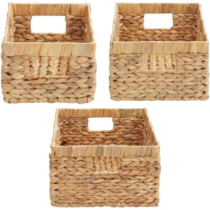 vidaXL Aufbewahrungskörbe 3 pcs Natur 40 x 30 x 18 cm Wasserhyazinthe 42020142 – Bild 5