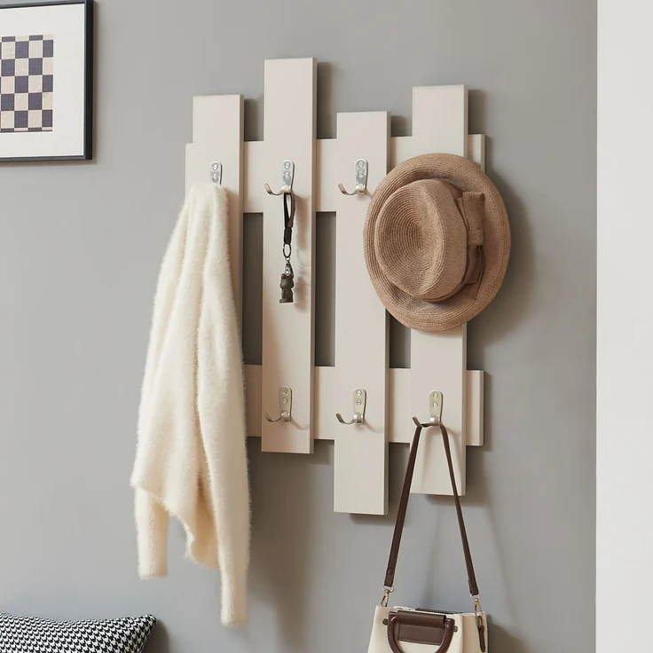 Wandgarderobe Raseborg 60x80 cm Beige [en. casa] – Bild 1