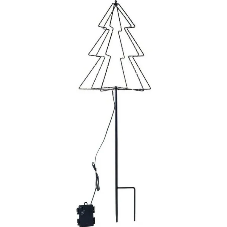 Meinposten LED-Lichterkette LED Gartenstecker Tannenbaum Weihnachtsbeleuchtung warmweiß, 6-Stunden-Timer – Bild 4