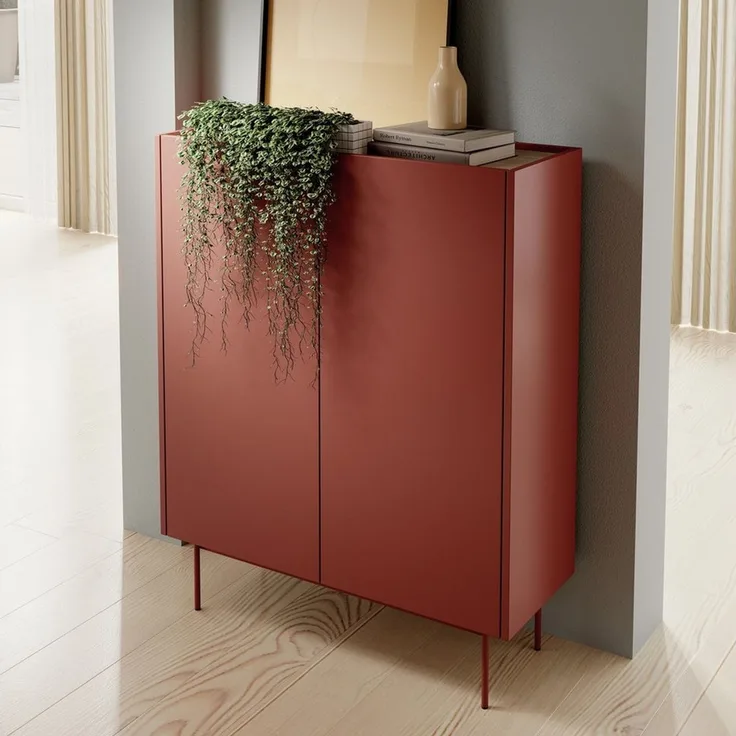 Masseno Kommode COLORE 97 cm Sideboard und 2 Türen rot