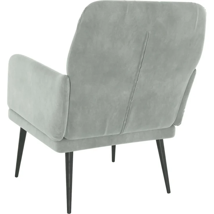 Sessel wohnzimmer, Relaxsessel Hellgrau 62x79x79 cm Samt – Bild 5