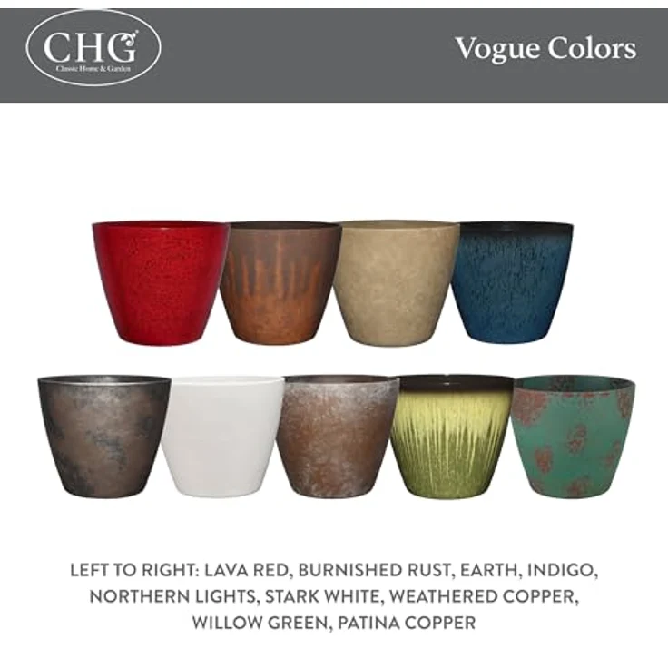Classic Home & Garden Vogue Pflanzgefäß, 20,3 cm Earth – Bild 7