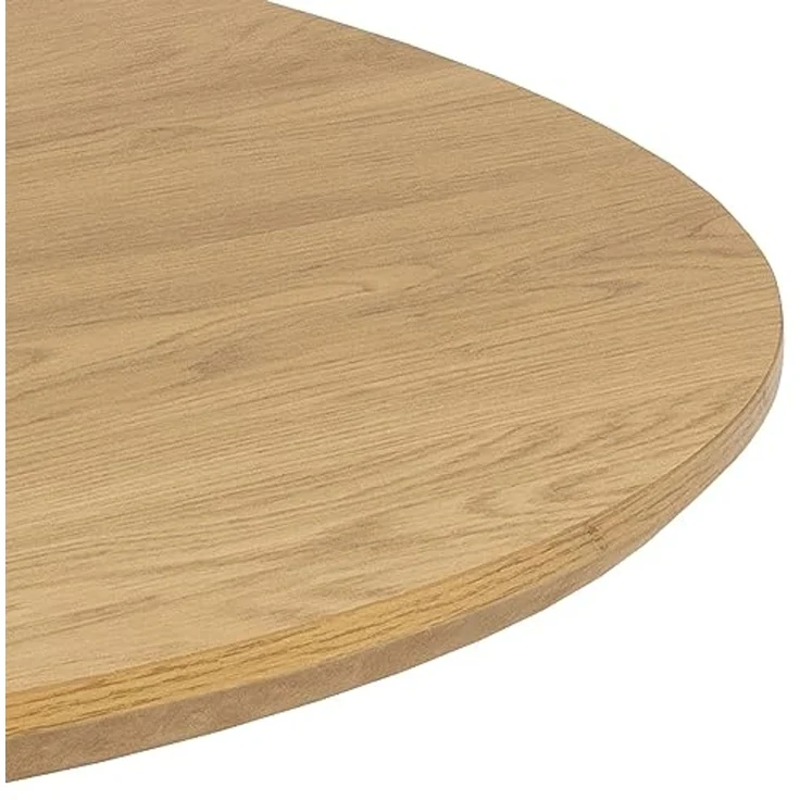AC Design Furniture Yaron Esstisch in Wildeichenoptik für 4 Personen, Säulenfuß mit Lamellenfront, Runder Esstisch, Ø: 120 x H: 75 cm – Bild 4
