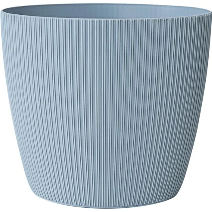 KONZEPT Blumentopf groß, gerillte Struktur 26/30cm, Übertöpfe für Zimmerpflanzen, aus Kunststoff ideal für Wohnzimmer, Küche und Balkon – Bild 2