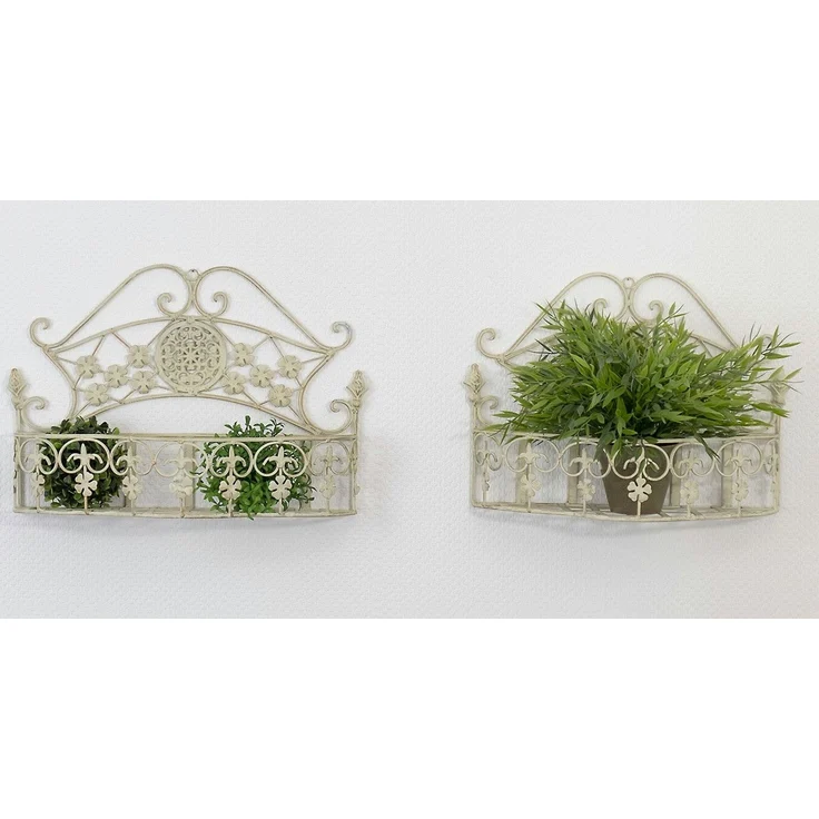 Moritz Blumentopf Pflanzkörbe Metall Wandkörbe 2er Set Pflanzkorb Landhausstil Shabby, Dekoration für In- und Outdoor für Pflanzen und Blumen Verzierungen – Bild 2