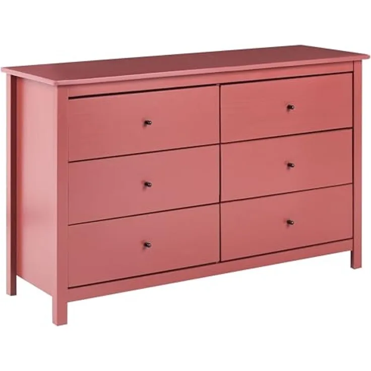 Kommode mit 6 Schubladen BARCALDINE Kiefernholz Burgunderrot