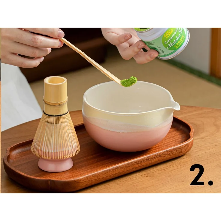 Goodwei Teeservice Matcha-Set "Fuji Pink" (4-tlg), 1 Personen, Keramik, handgearbeitet – Bild 4