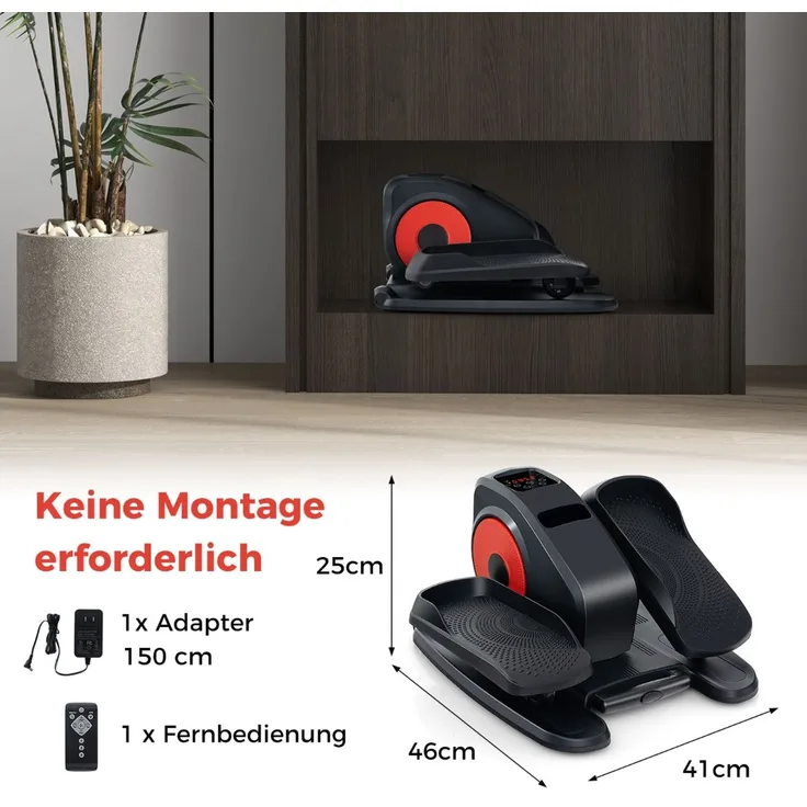 Ellipsentrainer Unter den Schreibtisch mit Anzeigemonitor & Fernbedienung Elektrischer Pedaltrainer