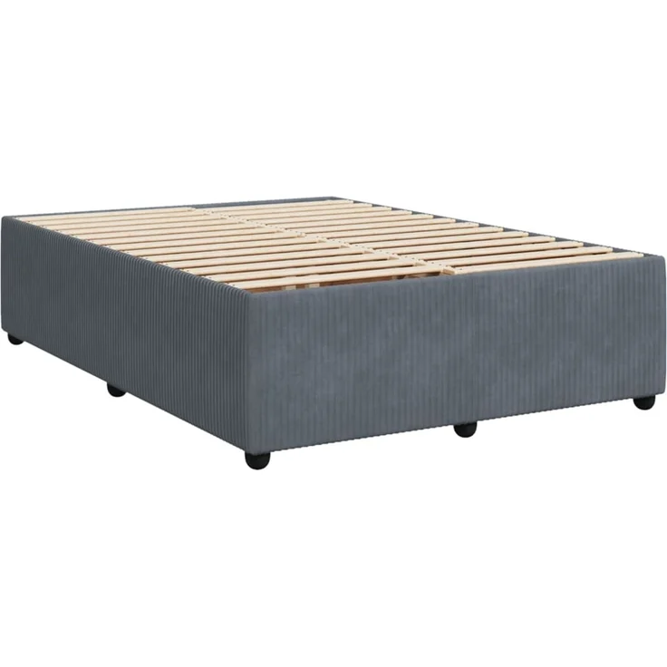 vidaXL Boxspringbett, mit Matratze, Samt Dunkelgrau, 140x200 cm – Bild 6