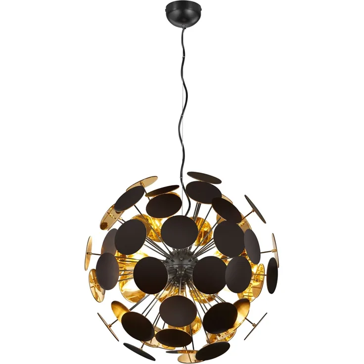 Pendelleuchte mit schwarz goldenem Lampenschirm DISCALGO