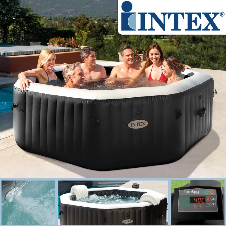 Intex 'PureSPA – Jet + Bubble Deluxe' Whirlpool, für 6 Personen, 211x211x71 cm – Bild 2