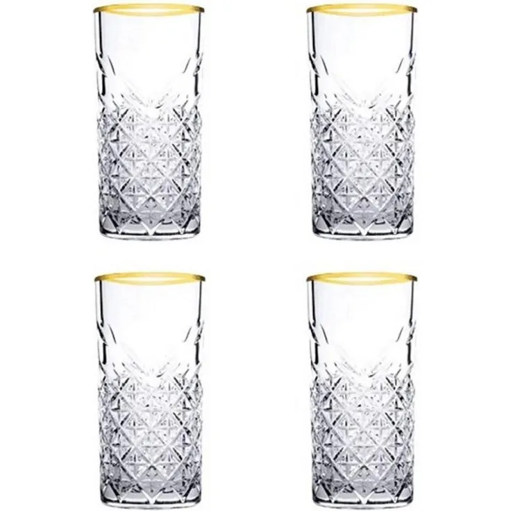 Timeless Raki Gold 180cc 4er Cocktailglas 450ml Golden Touch Gläser-Set
