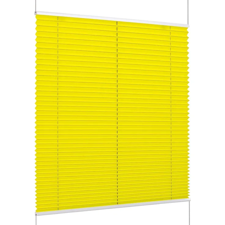 K-home Klemmfix-Plissee Florida Gelb 75x130 cm (B x L) einzigartiges Design mit bezauberndem Lichteffekt